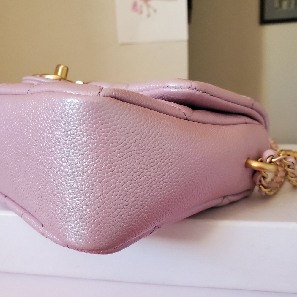 Chanel my perfect mini flap bag iridescent pink caviar aged gold hw - Picture 11 of 12